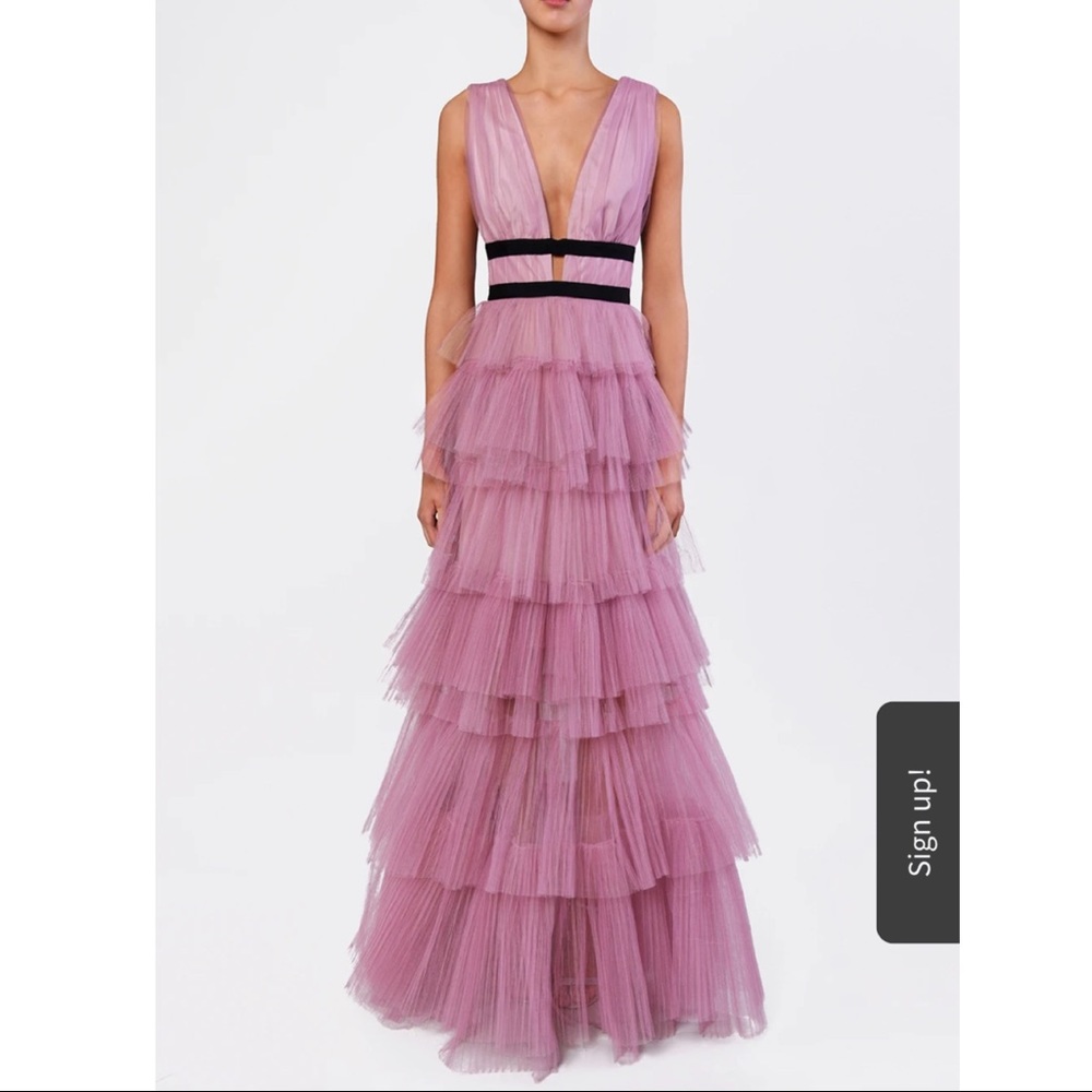 True Decadence Pink Tulle Layered Maxi Dress